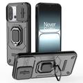 Coque Hybride OnePlus 13T/13s à Anneau Rotatif avec Protection pour Appareil Photo - Noire