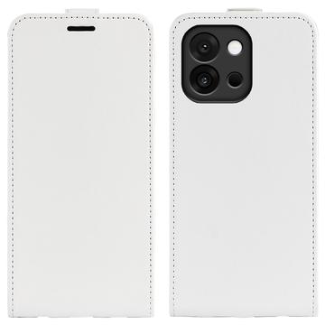 Étui à Rabat Vertical OnePlus 13T avec Porte-Cartes - Blanc