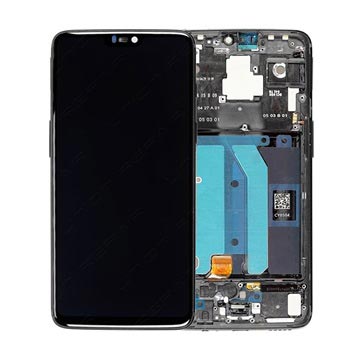 Coque Avant et Ecran LCD pour OnePlus 6 - Miroir Noir
