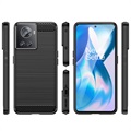 Coque OnePlus Ace/10R en TPU Brossé - Fibre de Carbone - Noire