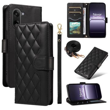 Étui OnePlus Ace 5 Racing/Nord CE5 portefeuille matelassé luxueux - Noir