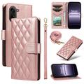 Étui OnePlus Ace 5 Racing/Nord CE5 portefeuille matelassé luxueux - Rose Doré
