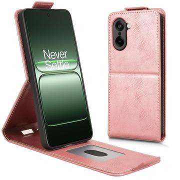 Étui à rabat vertical OnePlus Ace 5 Racing/Nord CE5 avec support - Rose Doré