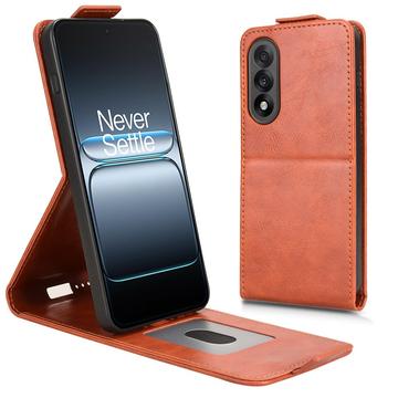 Étui à rabat vertical OnePlus Ace 5 Ultra/Nord 5 avec support - Marron