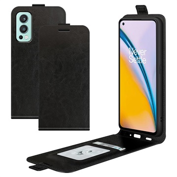 Étui à Rabat OnePlus Nord 2 5G Vertical avec Porte-Cartes - Noir