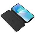 Étui à Rabat OnePlus Nord 2T - Fibre de Carbone - Noir