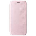 Étui à Rabat OnePlus Nord 2T - Fibre de Carbone - Rose doré
