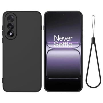 Coque OnePlus Nord 5 en silicone liquide avec dragonne - Noire