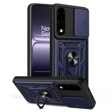 Coque Hybride OnePlus Nord 5 à Anneau Rotatif avec Protection pour Appareil Photo - Bleue