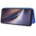 Étui à Rabat OnePlus Nord CE 5G - Fibre de Carbone - Bleu