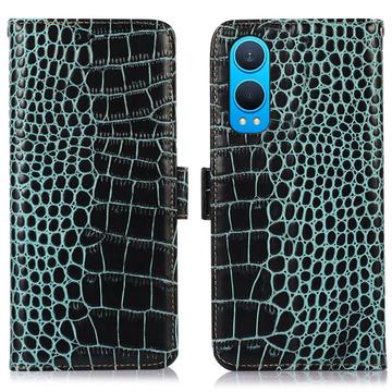 Étui Portefeuille OnePlus Nord CE4 Lite/Oppo K12x en Cuir avec RFID - Série Crocodile