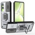 Coque Hybride OnePlus Nord CE4 Lite/Oppo K12x à Anneau Rotatif avec Protection pour Appareil Photo