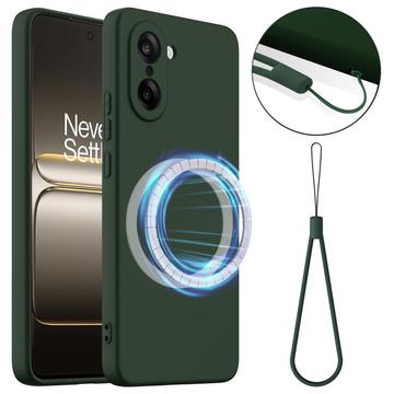 Coque OnePlus Nord CE5 en Silicone Liquide - Compatible MagSafe - Vert Foncé