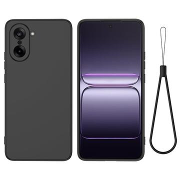 Coque OnePlus Nord CE5 en silicone liquide avec dragonne - Noire