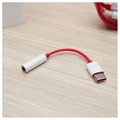 Câble Adaptateur USB-C / 3.5mm OnePlus - Bulk - Rouge / Blanc