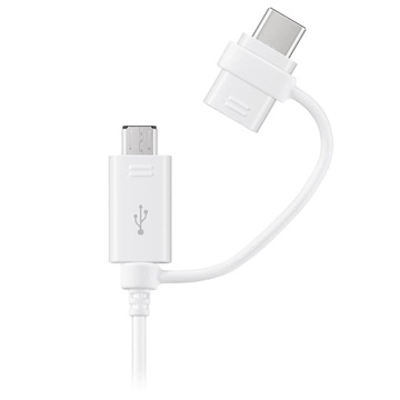 Câble Samsung Combo EP-DG930DWEGWW - USB-C & MicroUSB - 1.5m - Blanc