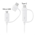 Câble Samsung Combo EP-DG930DWEGWW - USB-C & MicroUSB - 1.5m - Blanc