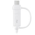 Câble Samsung Combo EP-DG930DWEGWW - USB-C & MicroUSB - 1.5m - Blanc