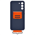 Coque Samsung Galaxy S22+ 5G en Silicone avec Sangle EF-GS906TNEGWW - Bleue Marine