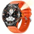 Montre intelligente KT76 étanche pour l'extérieur avec boussole et lampe de poche - 1.53"