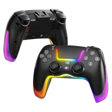 P07 Dazzle Lighting Wireless Bluetooth Controller pour PS4/Android/iOS/Switch/PC - Noir