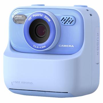 Appareil photo à impression instantanée pour enfants P79 - Double objectif, 1080P, 32GB - Bleu