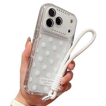 Coque PC/TPU iPhone 17 Pro avec film pour objectif et sangle - Polka Dot