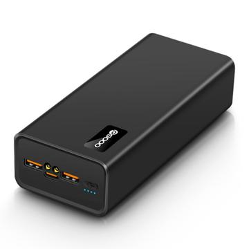 PSOOO M16 65W USB-C/USB-A Power Bank 30000mAh avec lumières LED - Noir