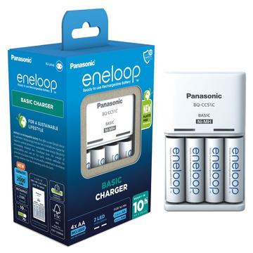 Panasonic Eneloop BQ-CC51 Chargeur de batterie avec 4x AA Piles rechargeables 2000mAh