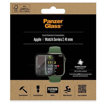 Protecteur d\'Écran Apple Watch Series 7 PanzerGlass AntiBacterial - 41mm