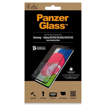 Protecteur d\'Écran Samsung Galaxy A52 5G/A52s 5G/A53 5G PanzerGlass Case Friendly - Bord Noir