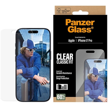 Protection d\'écran iPhone 17 Pro PanzerGlass Classic Fit EasyAligner - 9H