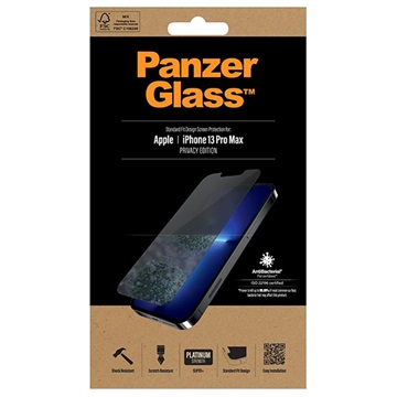 Protecteur d\'Écran iPhone 13 Pro Max PanzerGlass Privacy AntiBacterial