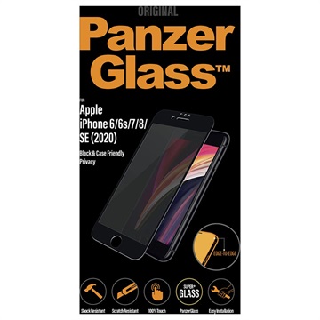 Protecteur d\'Écran iPhone 6/6S/7/8/SE (2020)/SE (2022) PanzerGlass Privacy Case Friendly - Noir