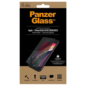 Protecteur d\'Écran iPhone 6/6S/7/8/SE (2020)/SE (2022) PanzerGlass Standard Fit Privacy