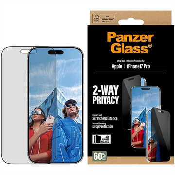 Protection d\'écran Confidentialité iPhone 17 Pro PanzerGlass Ultra-Wide Fit EasyAligner 2-Way - 9H - Bord noir