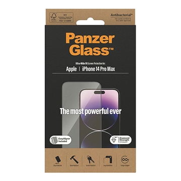 Protecteur d\'Écran iPhone 14 Pro Max PanzerGlass Ultra-Wide Fit EasyAligner - Bord Noir