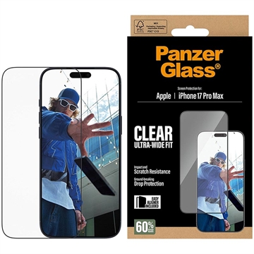 Protecteur d\'Écran iPhone 17 Pro Max PanzerGlass Ultra-Wide Fit EasyAligner - Transparente