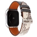 Bracelet Apple Watch Series 7/SE/6/5/4/3/2/1 en Cuir à Motif - 41mm/40mm/38mm - Noir