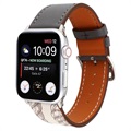 Bracelet Apple Watch Series 7/SE/6/5/4/3/2/1 en Cuir à Motif - 41mm/40mm/38mm - Noir