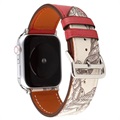 Bracelet Apple Watch Series 7/SE/6/5/4/3/2/1 en Cuir à Motif - 41mm/40mm/38mm - Rouge
