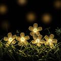 Lumière de fleur de pêcher 50 LED 8 modes guirlande solaire lumière jardin chemin cour lampe de décoration - blanc chaud