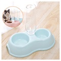 Pet Double Feeder Bowl with Water Bottle