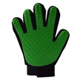 Pet Grooming Glove with Rubber Grid - Green