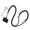 Lanière de téléphone en polyester ajustable à 5 mm Courroie de cou Courroie de téléphone cellulaire avec patch