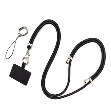 Lanière de téléphone en polyester ajustable à 5 mm Courroie de cou Courroie de téléphone cellulaire avec patch