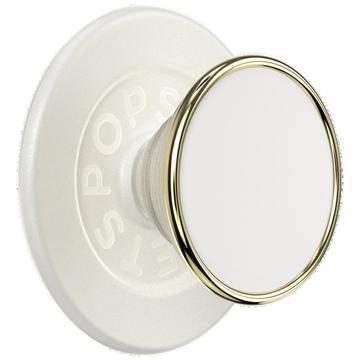 Socle et poignée extensible PopSockets Round MagSafe PopGrip - Crème de coco émaillée