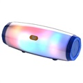 Haut-Parleur Bluetooth Portable avec Lumières LED - Bleu Foncé