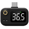 Portable Mini USB-C Intelligent Thermometer - Black