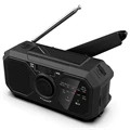 Radio d\'urgence Portable Multifonctionnelle à Manivelle et Alarme SOS - Noir